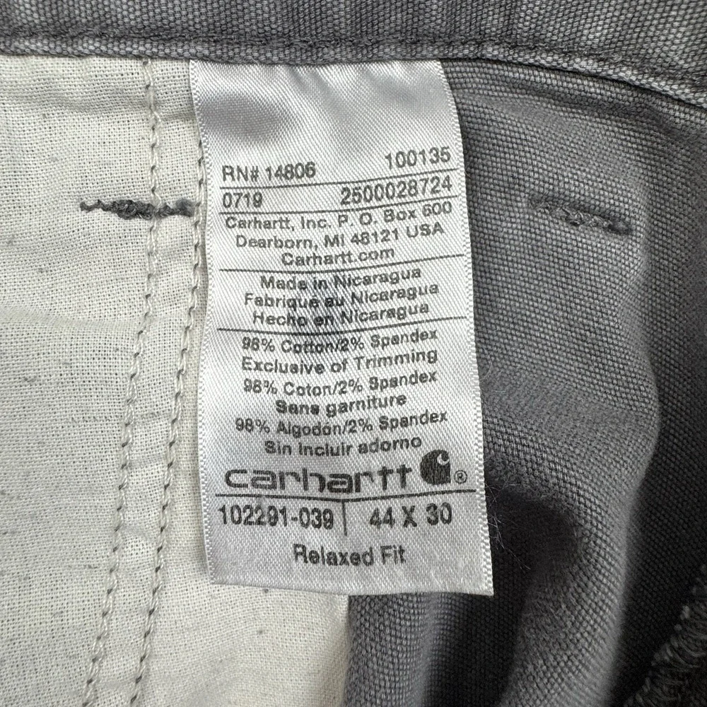 Carhartt 102291 Rugged Flex‎ Rigby Canvas Dungaree Relaxed Fit Work Pants 44x30